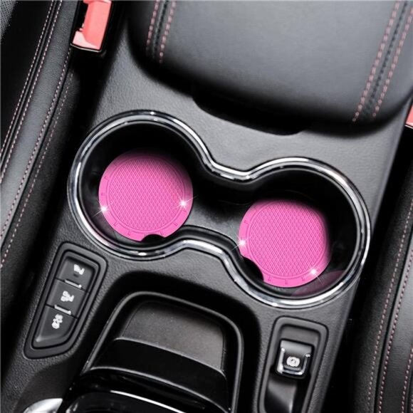 5 PCS Crystal Diamond Bling Steering Wheel Cover Car Coaster Rhinestone Sticker - Picture 3 of 7